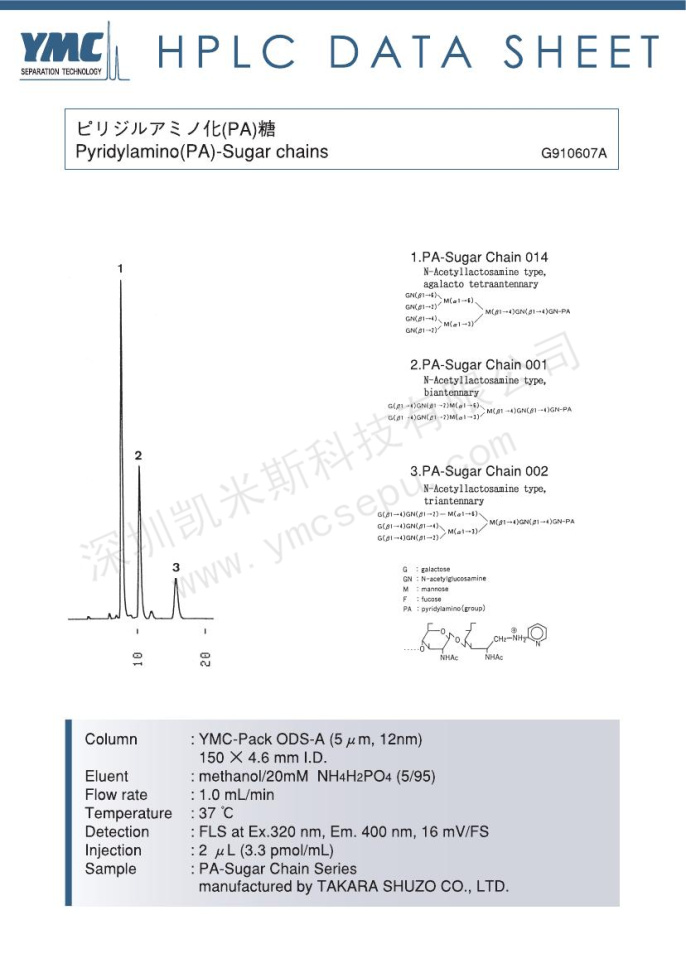 HPLC檢測(cè)吡啶氨基糖鏈化合物