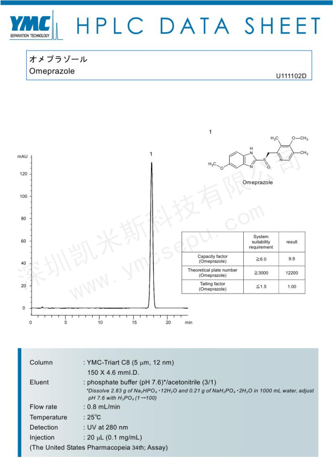 液相色譜法檢測(cè)奧美拉唑