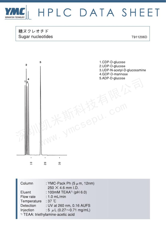 液相色譜法檢測核苷糖