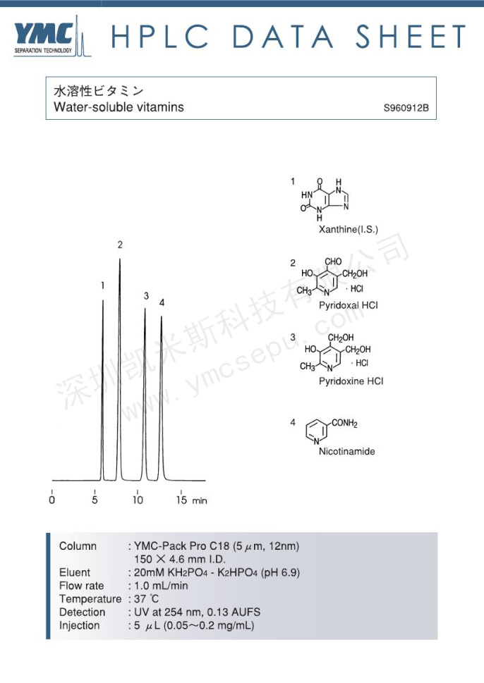 HPLC檢測(cè)黃嘌呤等水溶性維生素