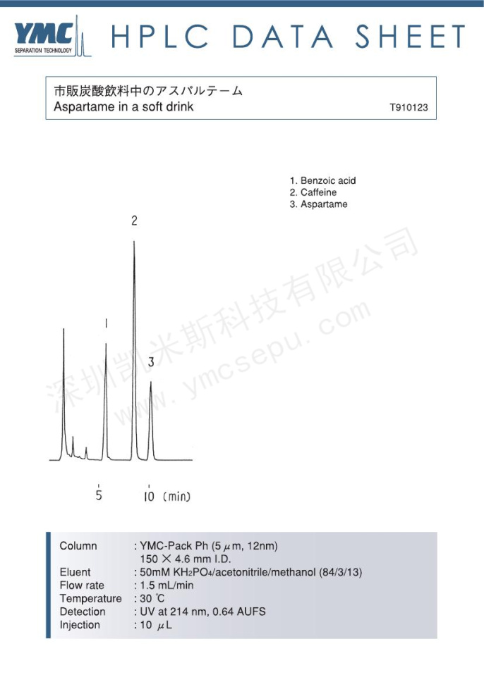 飲料中阿斯巴甜的檢測(cè)圖譜